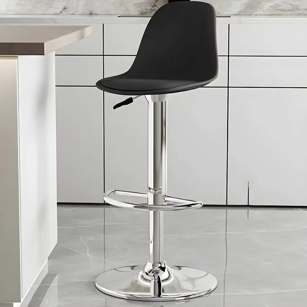 Modern Swivel Cushioned Acrylic Bar Stools with Backs