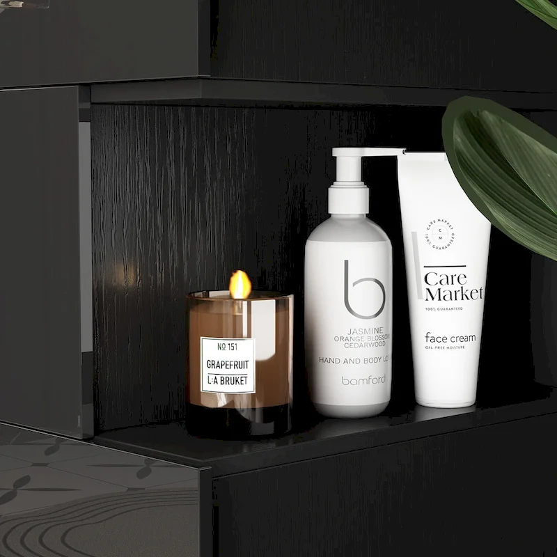 6 Drawer Chest Bedroom Modern High Gloss Wood Dresser Closet Storage