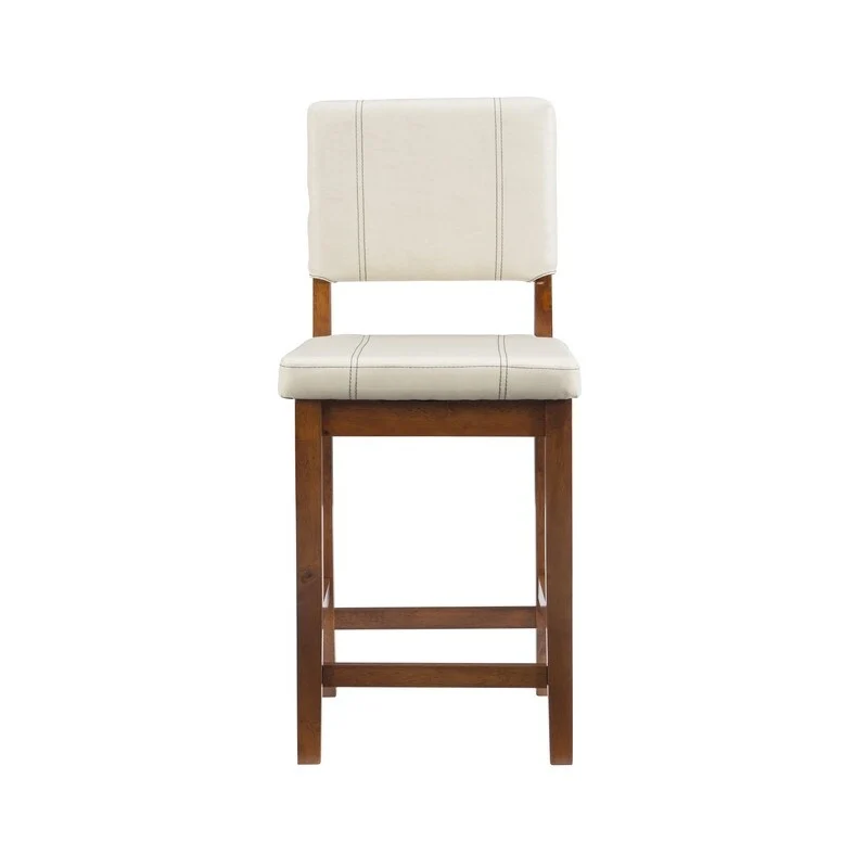 Milano Faux Leather Cream Counter Height Bar Stool