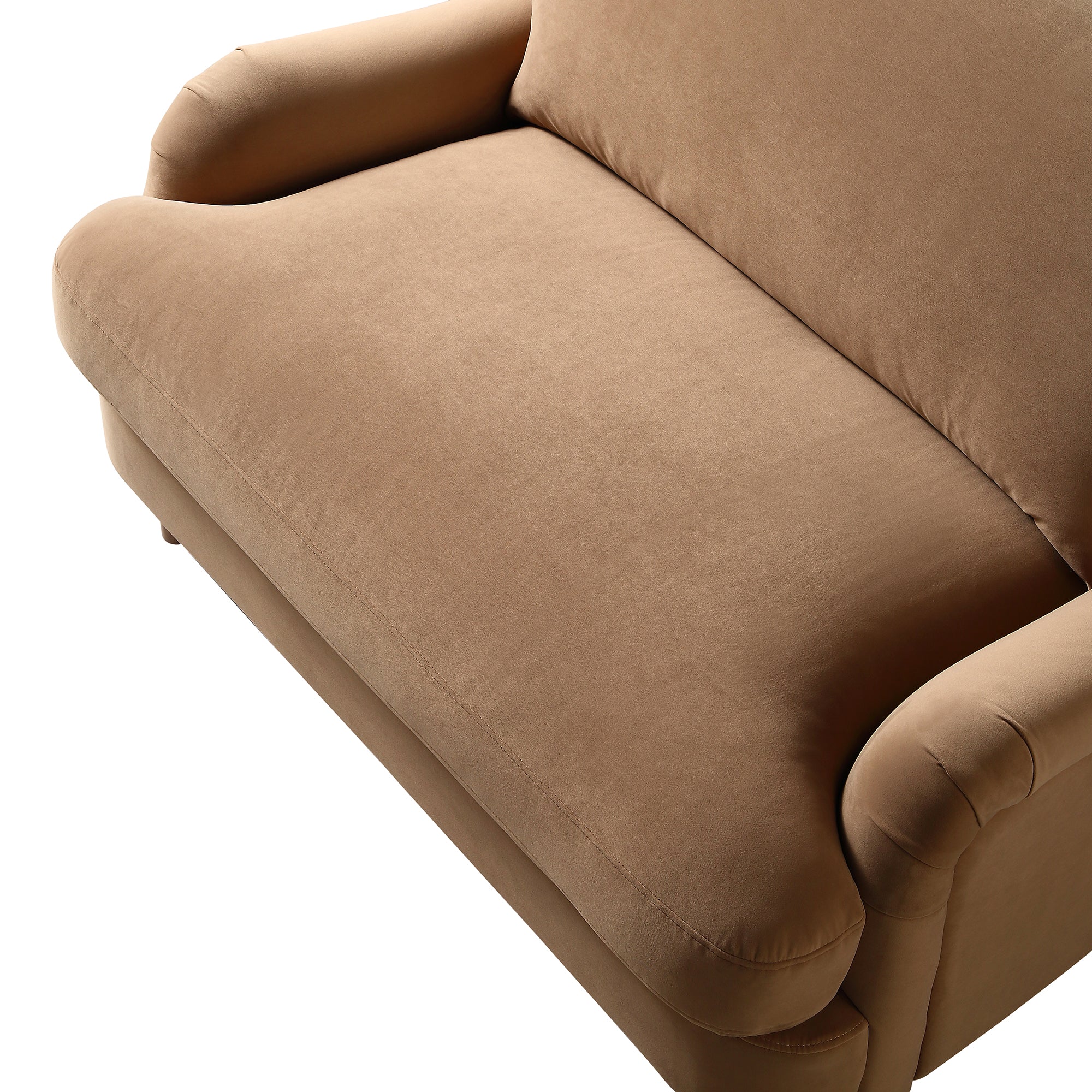 Camel Velvet Sofa, Loveseat