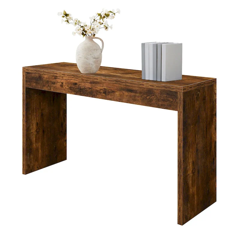 Espresso/White/Black Modern Melamine Console Table & Desk, 1-Person