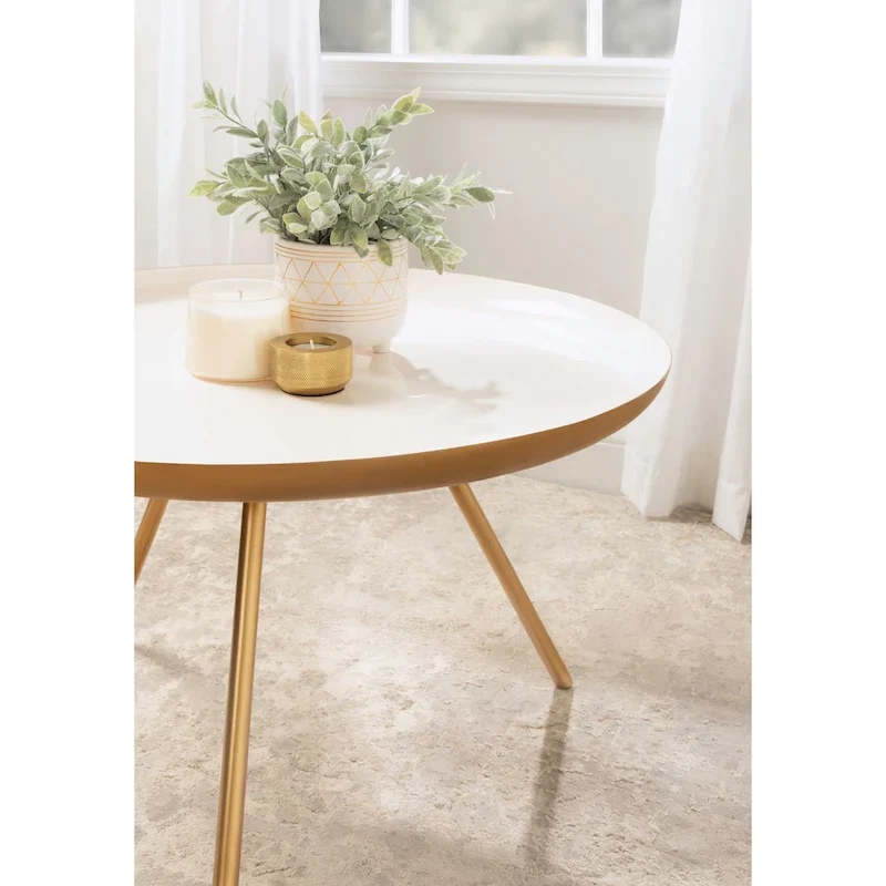 Kate and Laurel Laranya Round Metal Coffee Table - 25  Diameter