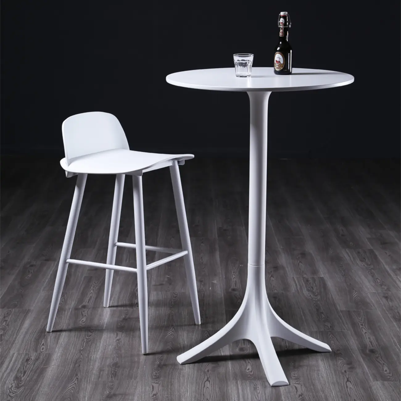 Fashion Synthetic Round White Fixed Top Bar Tables