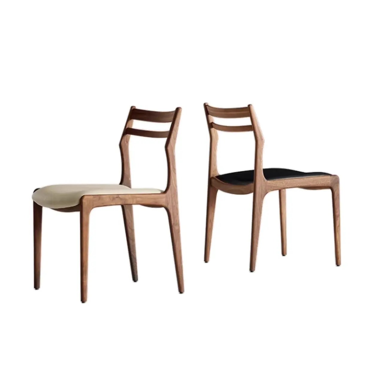 Modern Upholstered Ladder Back Wooden Dining Chair