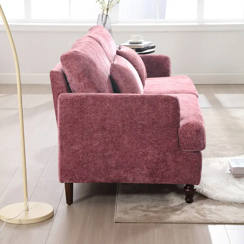 Modern Chenille Fabric Loveseat, 2-Seat Upholstered Loveseat Sofa