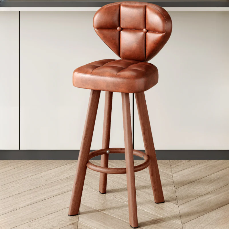 Modern Tufted Counter Height Bar Stools with Metal Footrest