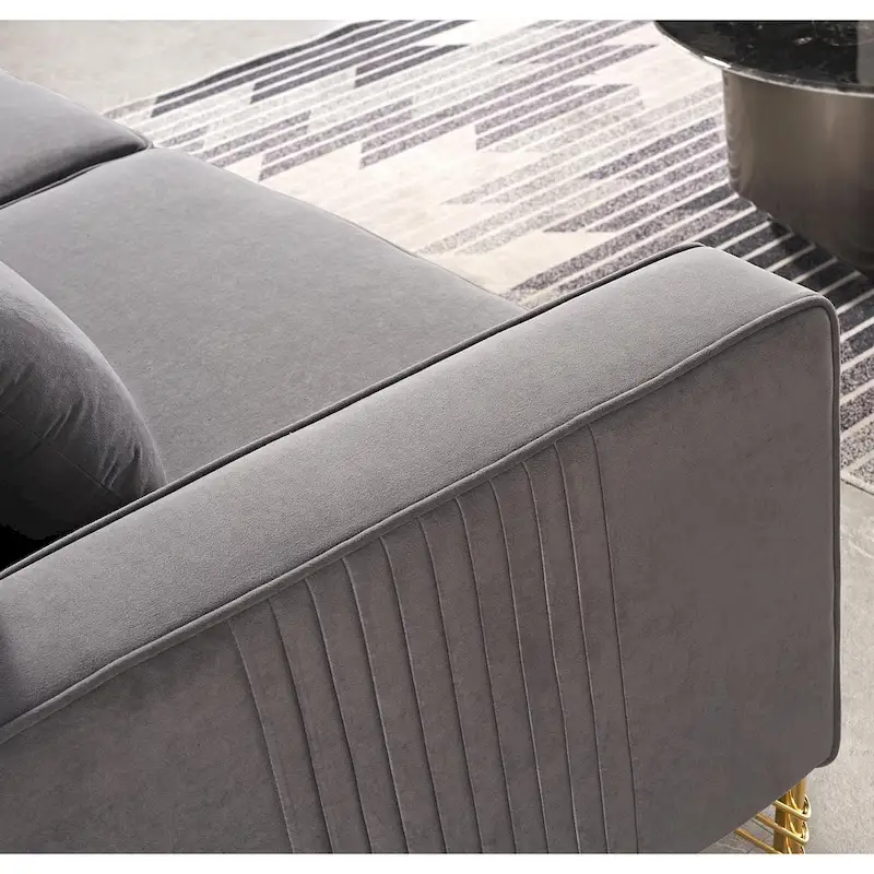 Modern Velvet Upholstered Living Room Sofa