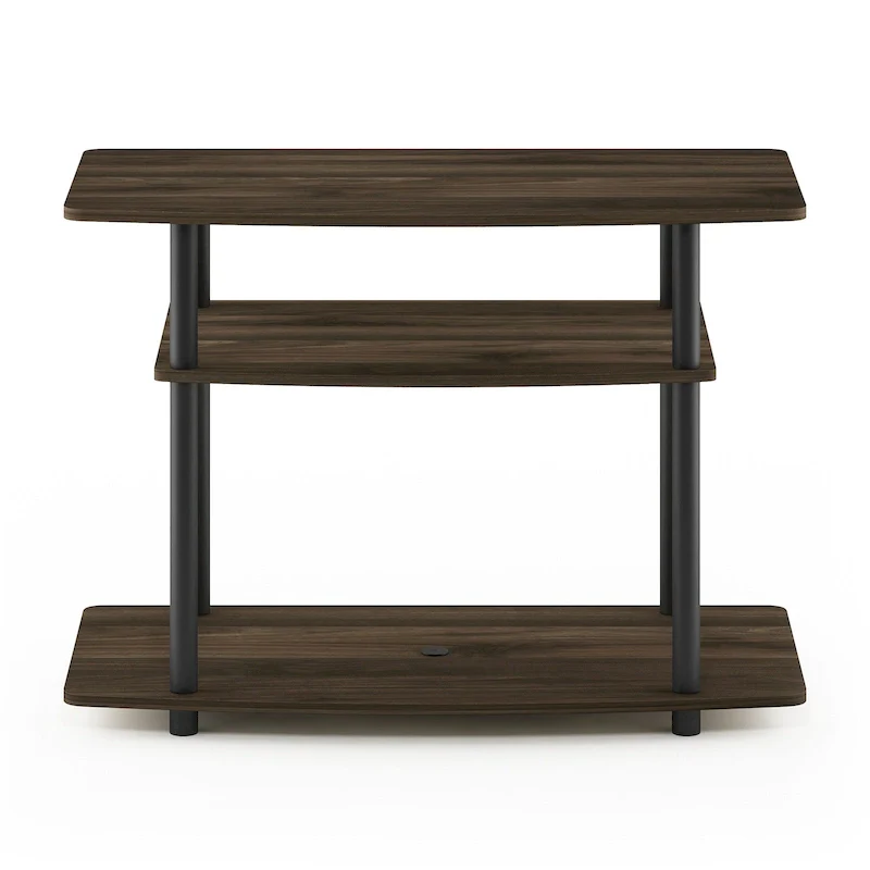 No Tools 3-Tier TV Stands, Columbia Walnut/Black