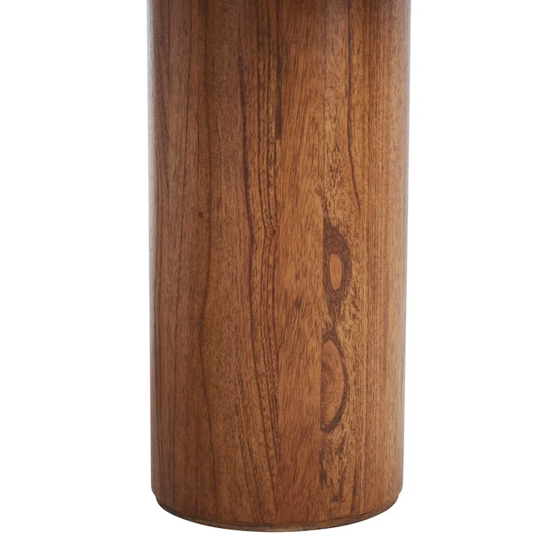 Natural Wood Round Coffee Table with Tripod Base