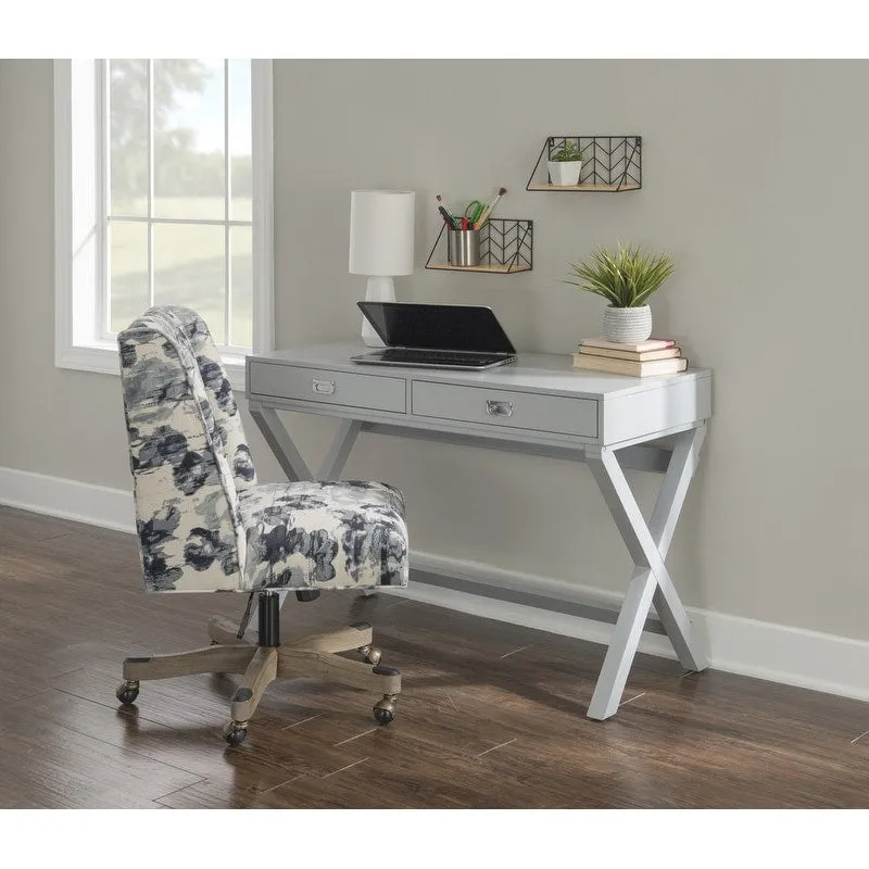 Poppy X-Frame Writing Desk with Drawers