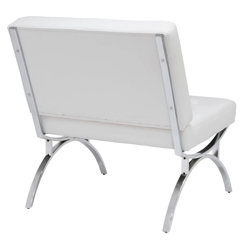 Newel Modern Blended Leather and Chrome Metal Frame Mid Century Accent Chair