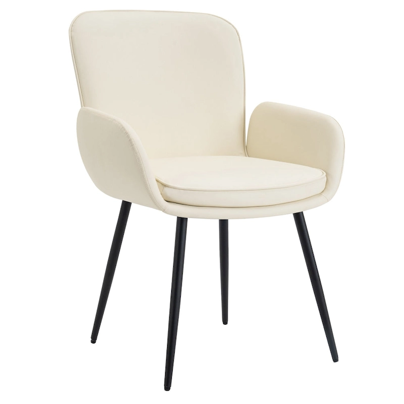 Set of 2 Cat-Scratch Resistant Dining Chairs with Gold Metal Legs