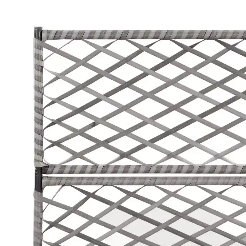 vidaXL Raised Bed Grey Poly Rattan, Plastic 32.7x11.8x51.2 in Planters