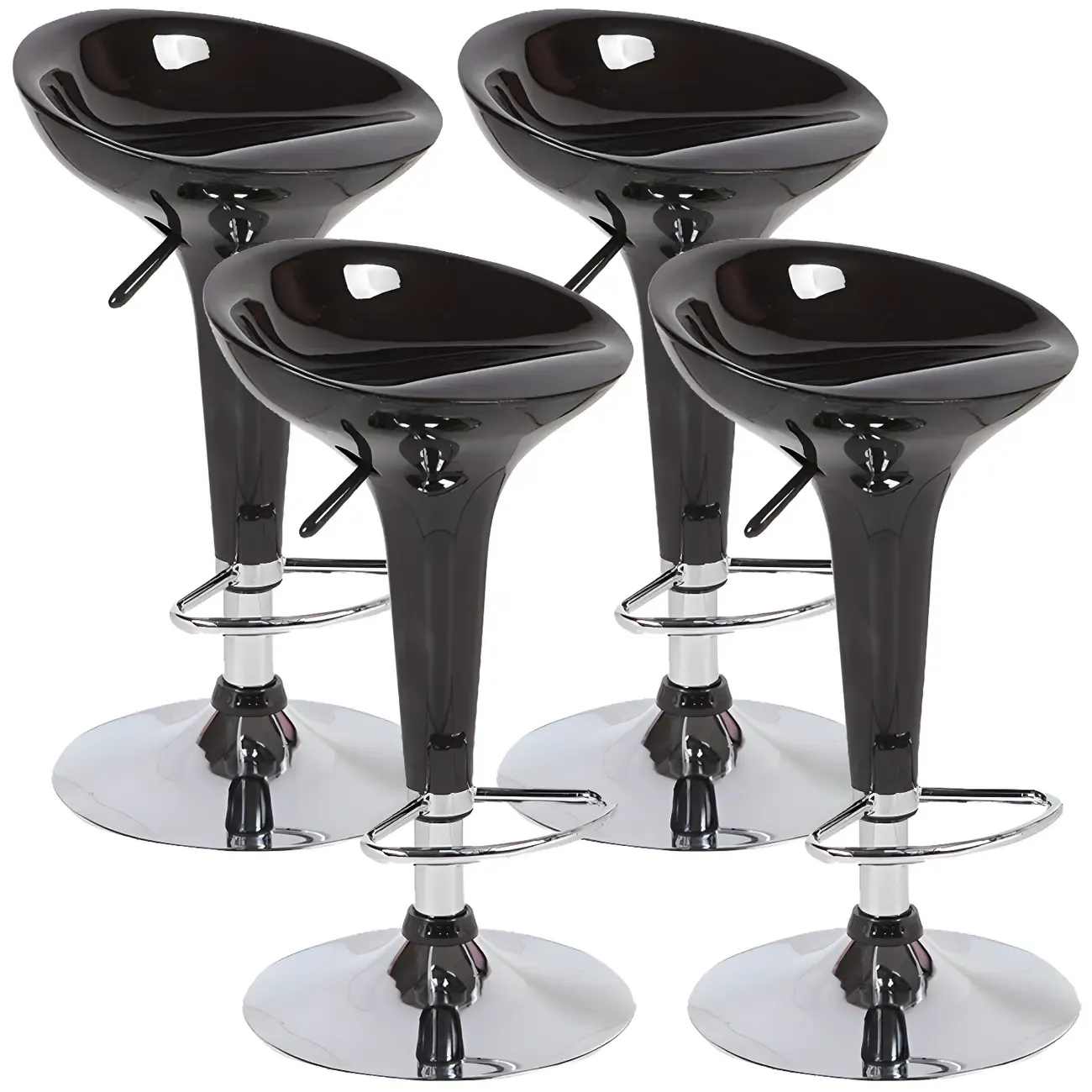Plastic Chrome Swivel Bar Stool Height Adjustable