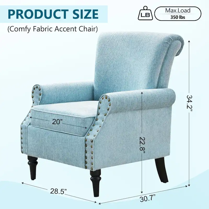 Classic Upholstered Accent Chair Set of 2