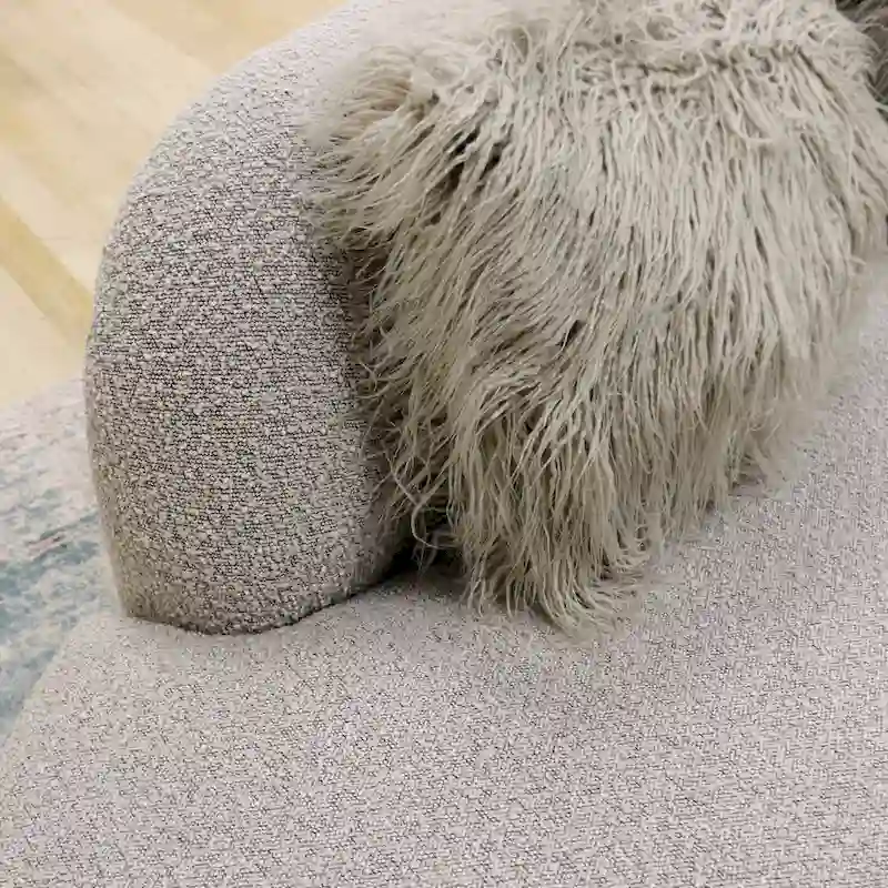 Pasargad Home Simona Curved Sofa with 3 Pillow Included