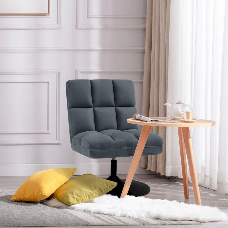Swivel Accent Chairs, Modern Leisure Chairs for Living Room, Upholstered Armless Chair