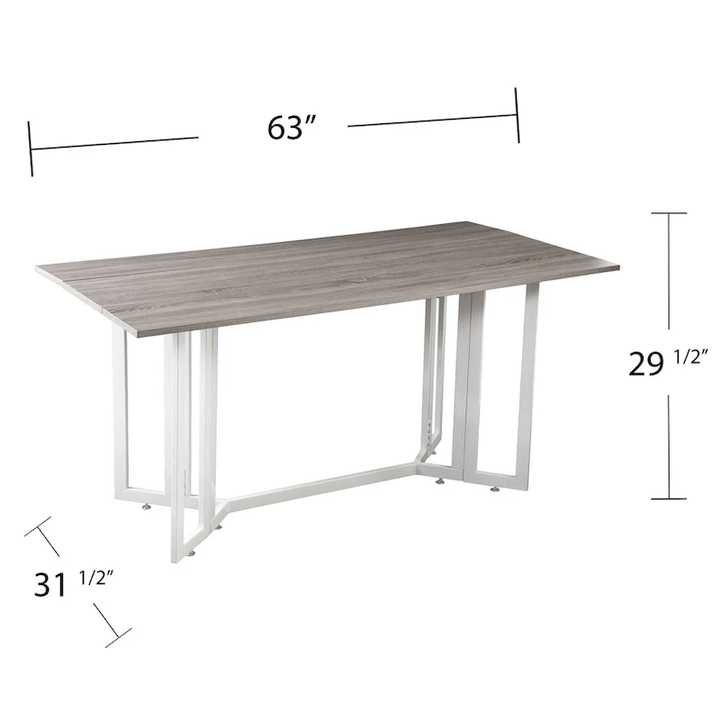 SEI Furniture Driness Grey Drop Leaf Table