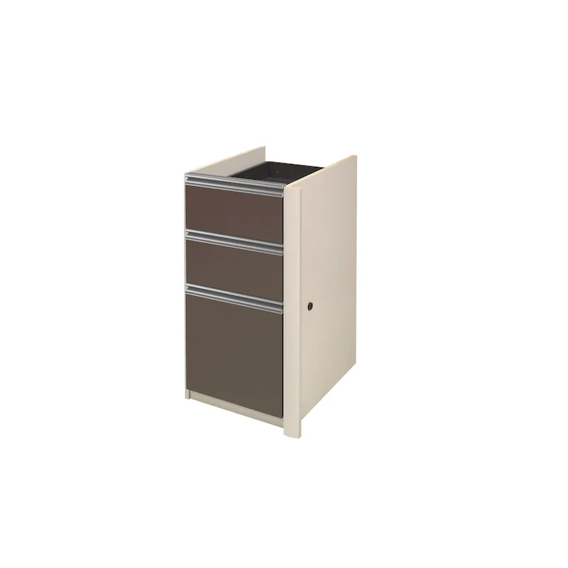 16W 3-Drawer Office Pedestal with File Drawer, Lock & Ball-Bearing Slides