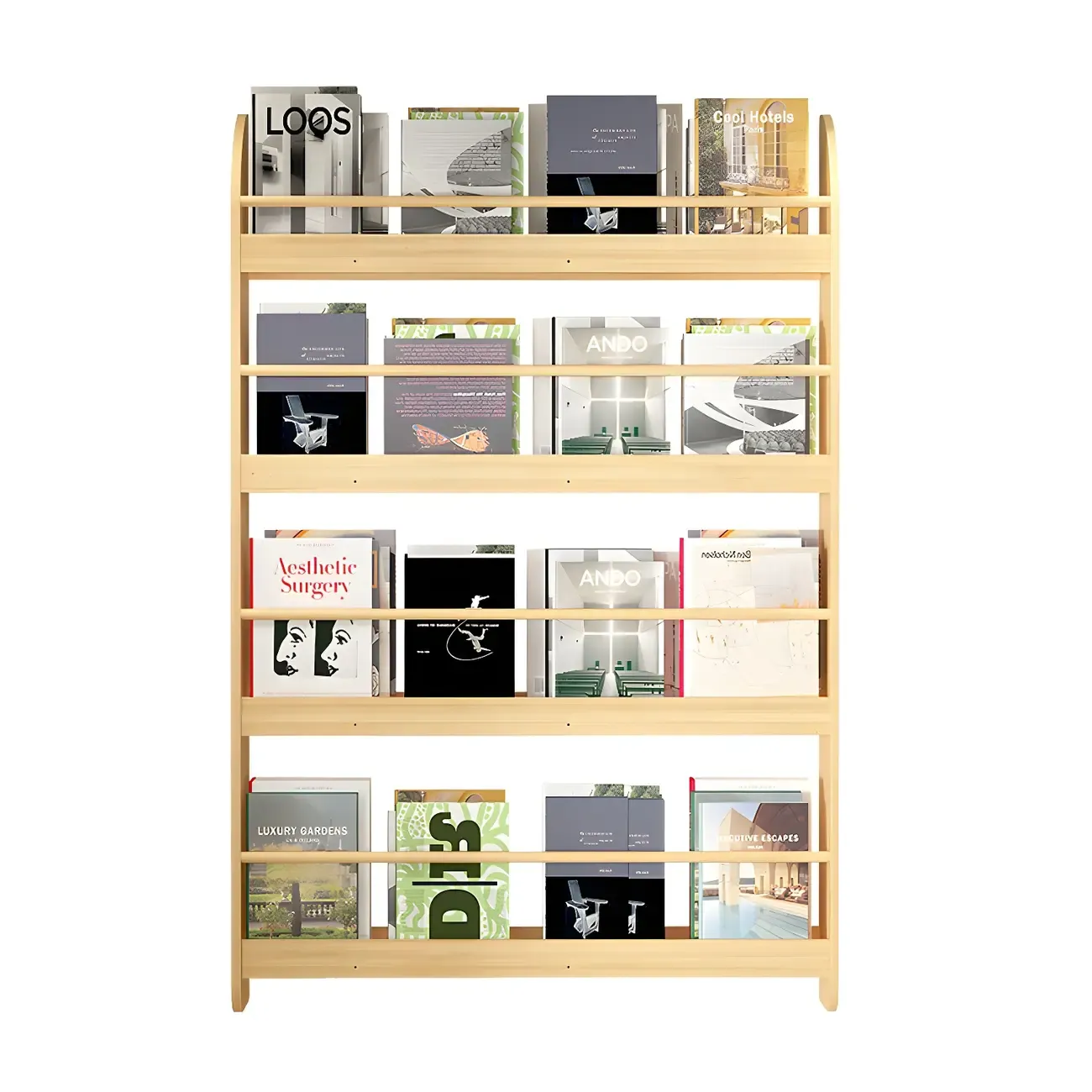 Modern Slim Wood Wall-Mounted Bookshelf
