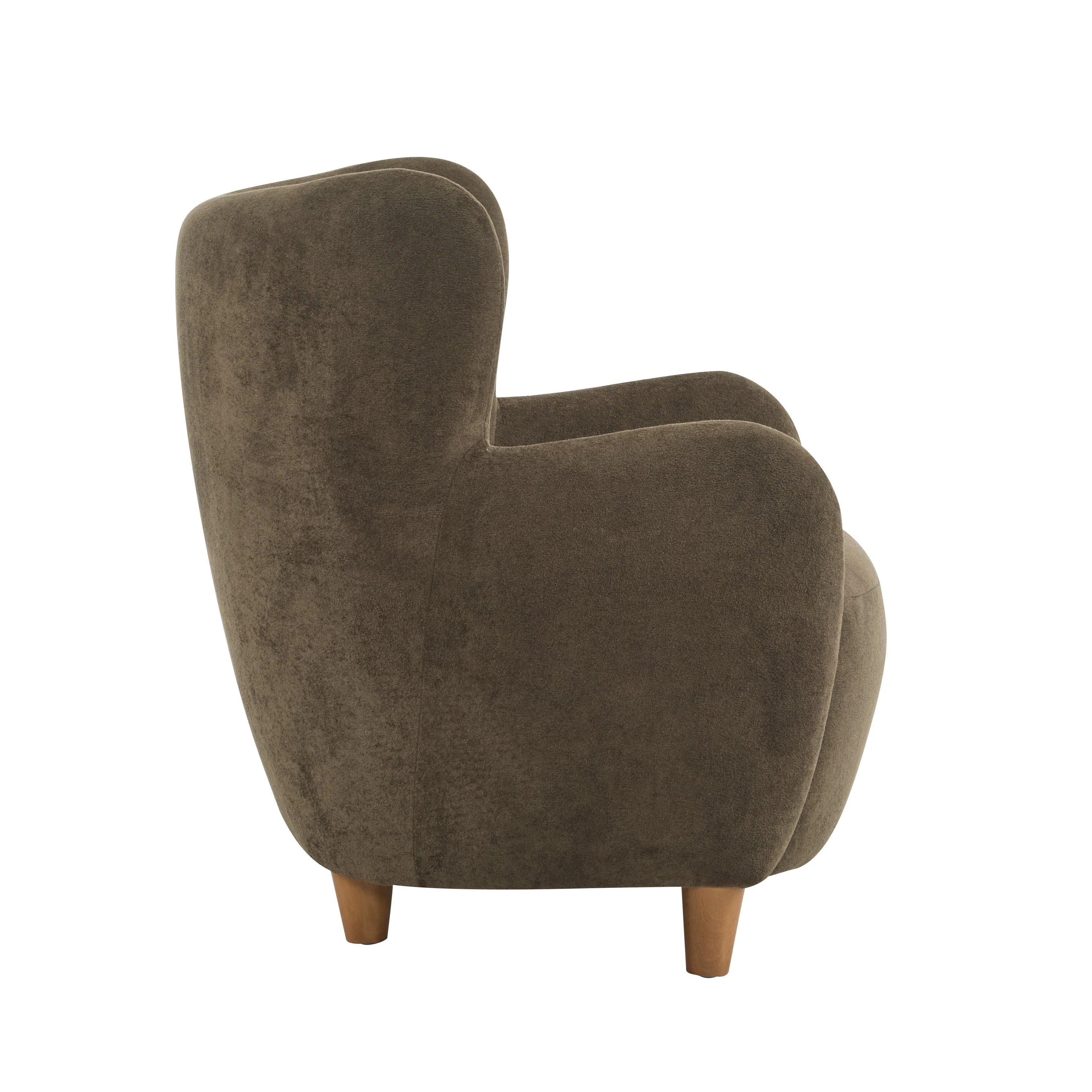 Luxury Modern Fabric Armchair with Round Arms & Tapered Legs