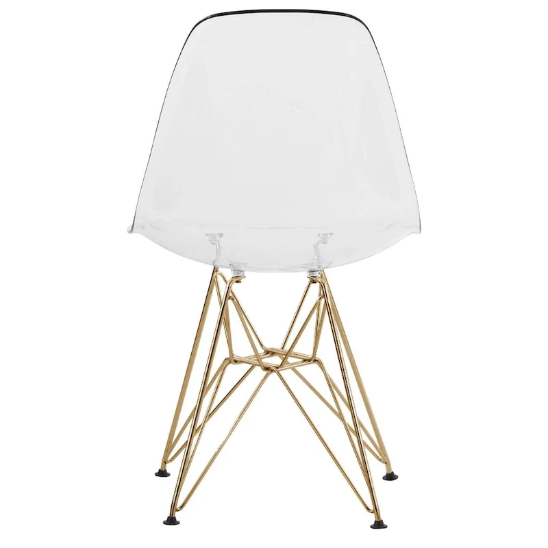 White/Gold Round Dining Table Set, 5-Piece, Seats 5
