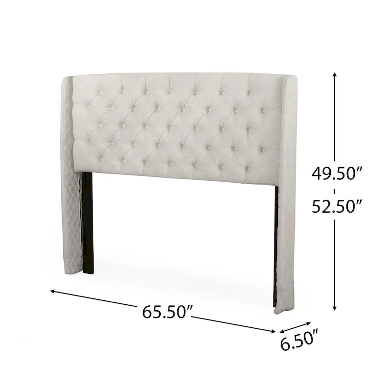 Queen Wingback Headboard - Button Tufted Diamond Stitch