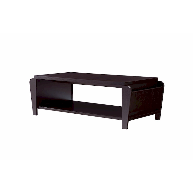 Rafi Contemporary Brown 56-inch 1-Shelf Coffee Table by Furniture of America