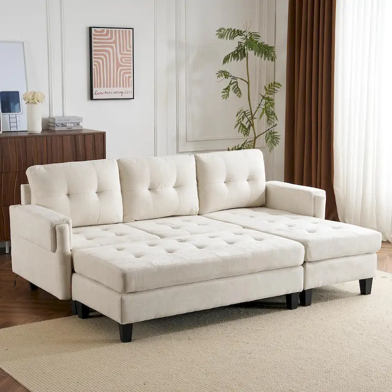 83.4inch L-shaped Sofa Sectional Couch Sofa Bed