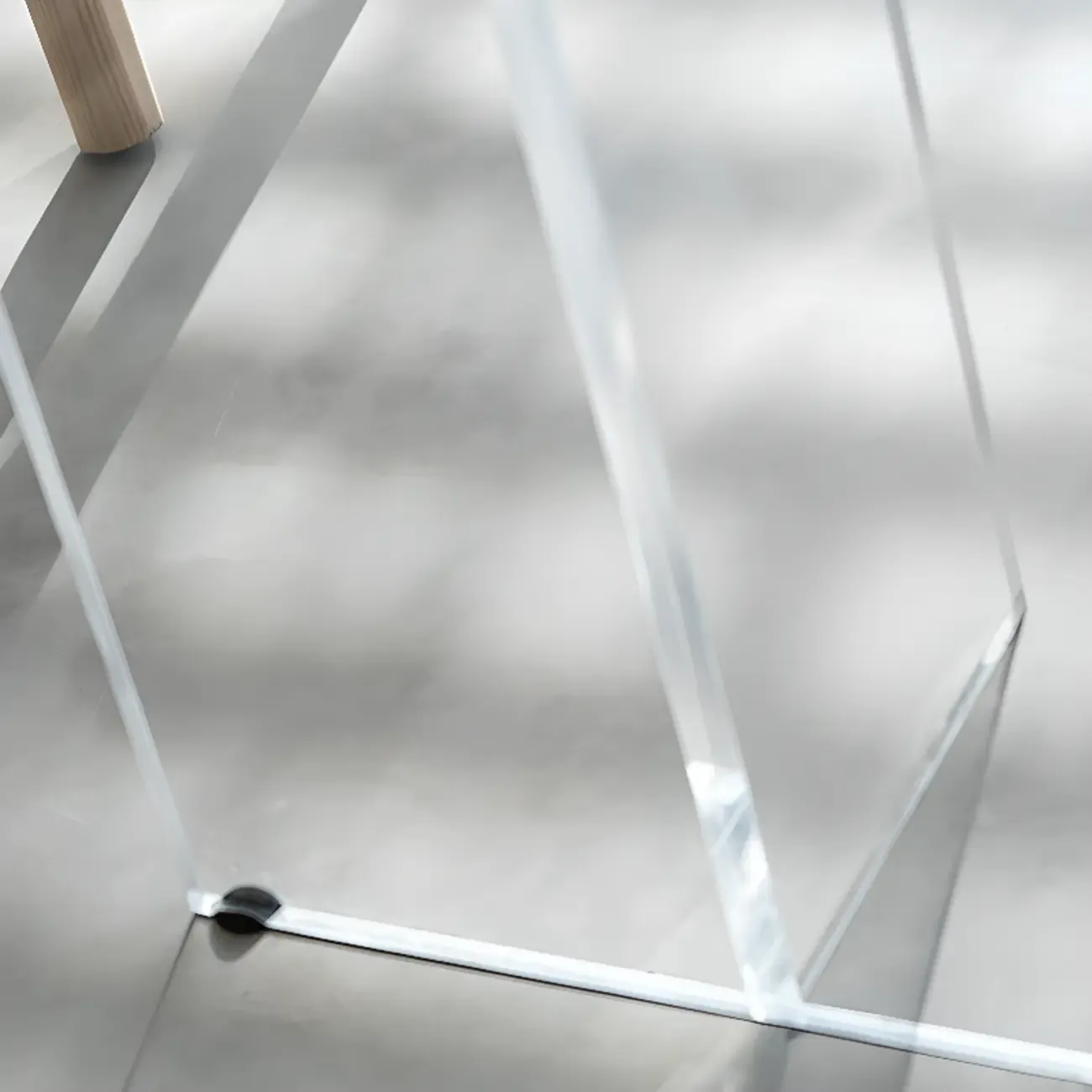 Scandinavian Clear Plastic Base Bar Tables with Wooden Top