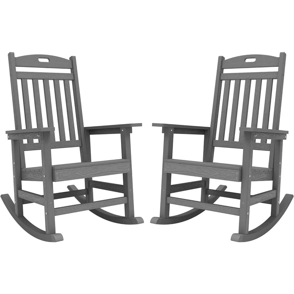 WINSOON All Weather Outdoor Rocking Chair, Set of 2