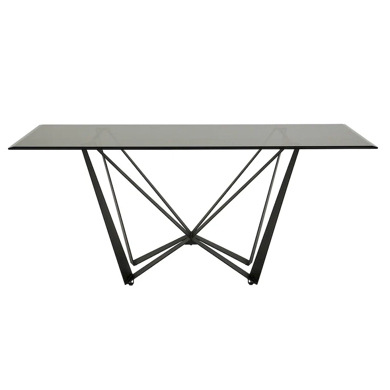 Marfa 69 Black Metal Gray Glass 6-person Dining Table by iNSPIRE Q Modern
