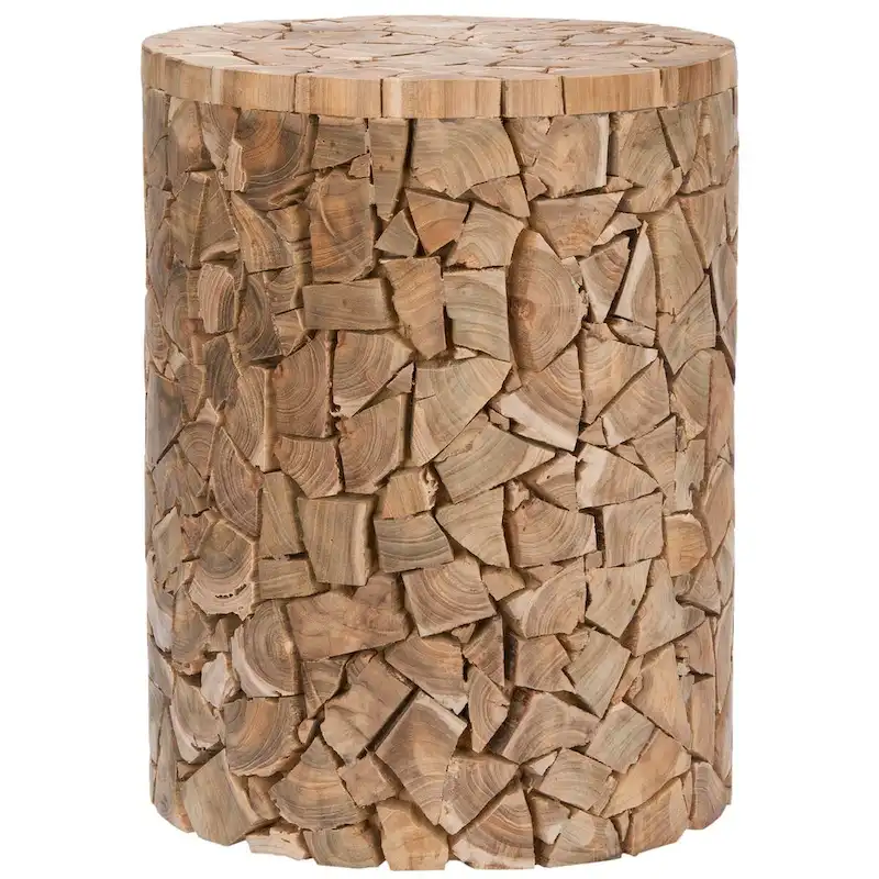 Reclaimed Teak Wood Round Stool - 12