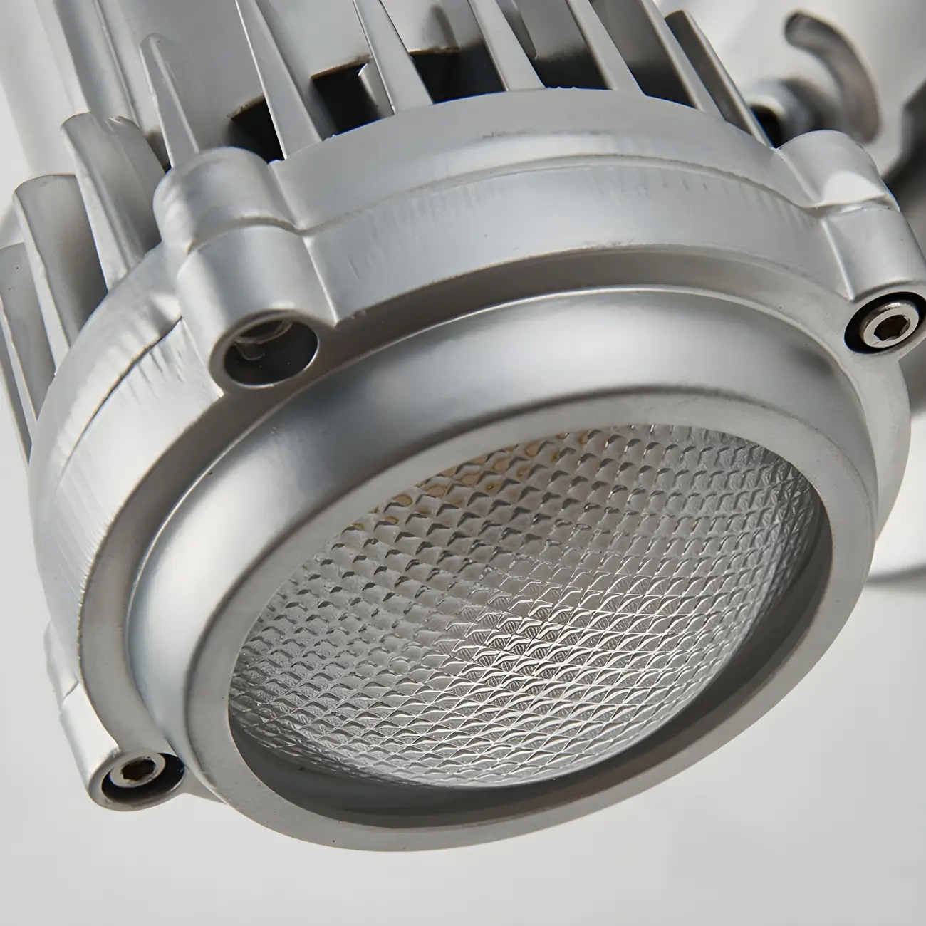 Industrial Metal Silver Prismatic Glass Swing Arm Wall Light