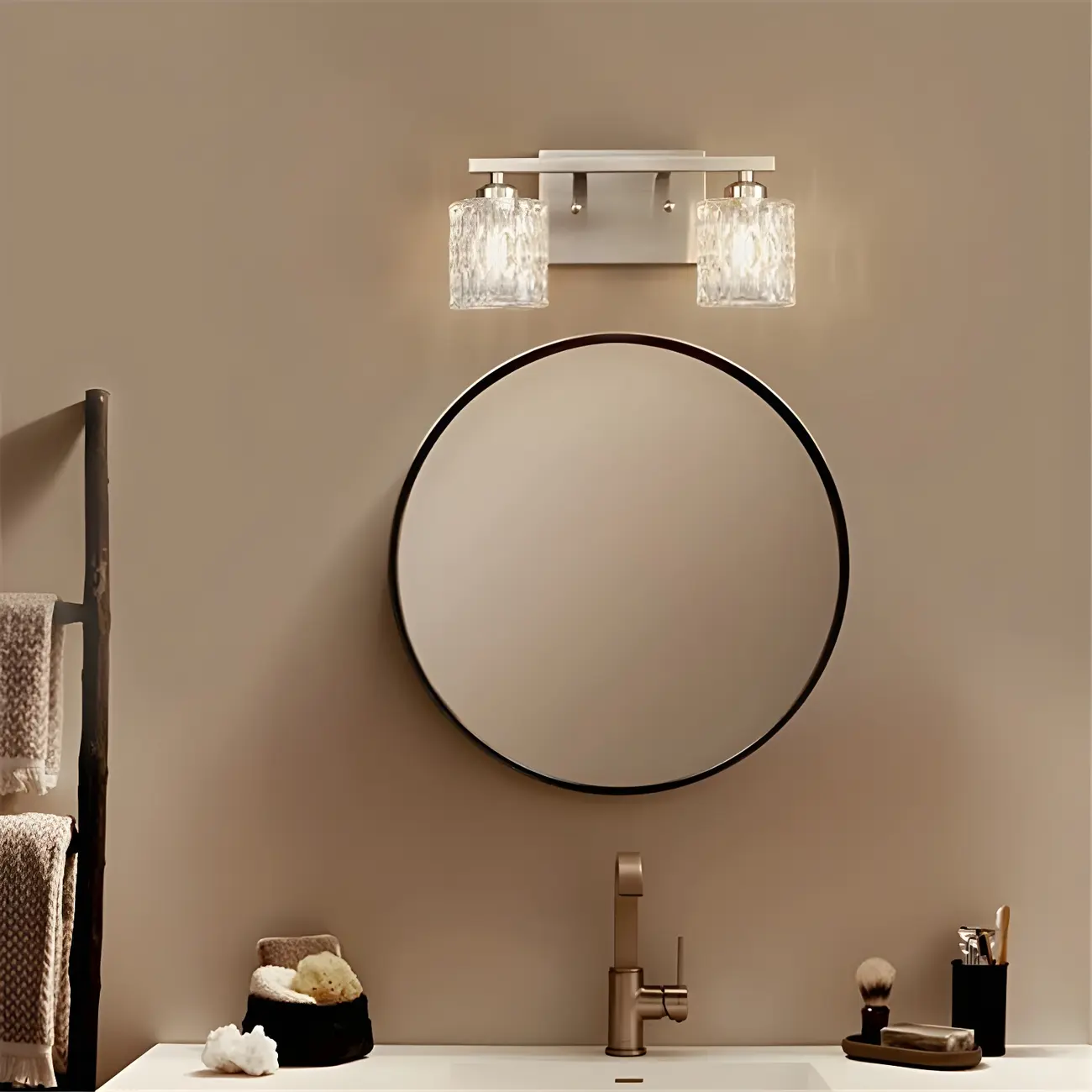 Modern Silver Water Glass Vanity Light for Bathroom