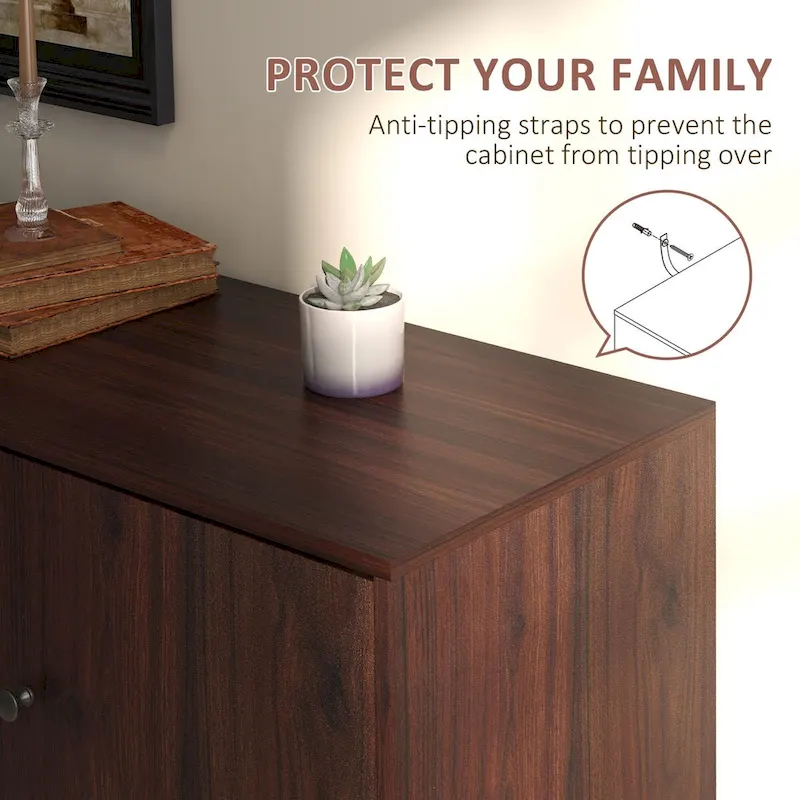 Sideboard with 2 Cupboards, 3 Drawers and Adjustable Shelves