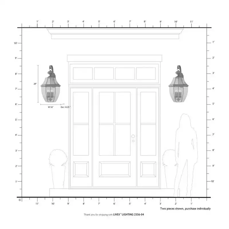 Livex Lighting Monterey 4 - Light Wall Light in Polished Brass