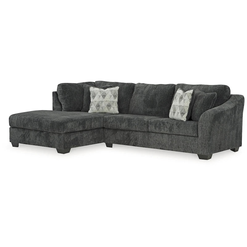 Signature Design by Ashley Biddeford Ebony 2-Piece Sleeper Sectional with Chaise - 120W x 75D x 40H
