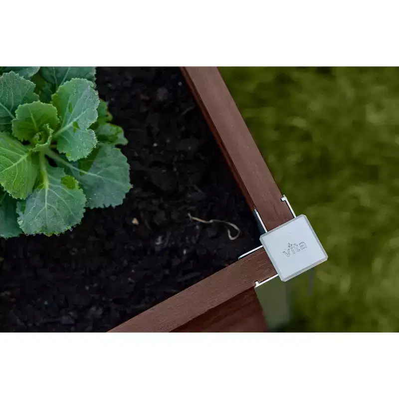 Vita 72"x72" Vinyl Urbana Keyhole Raised Garden Bed Espresso: UV & Weather-Resistant