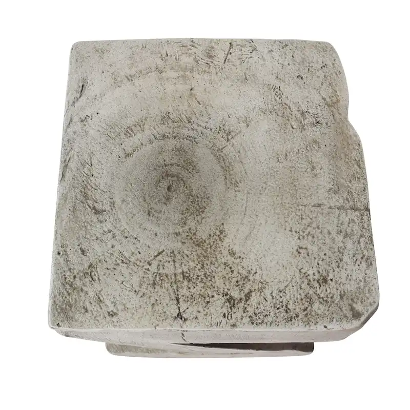 Modern Light Gray Concrete Side Table with Sculptural Design