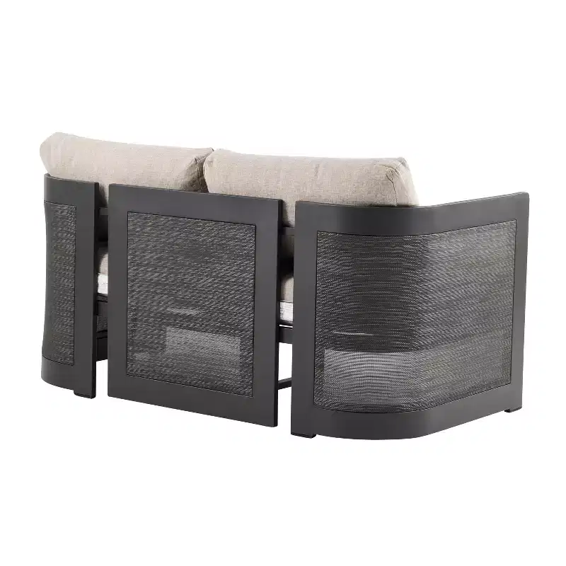 Christopher Knight Home Kailash Modern 50 Patio Aluminum Olefin Upholstered Loveseat