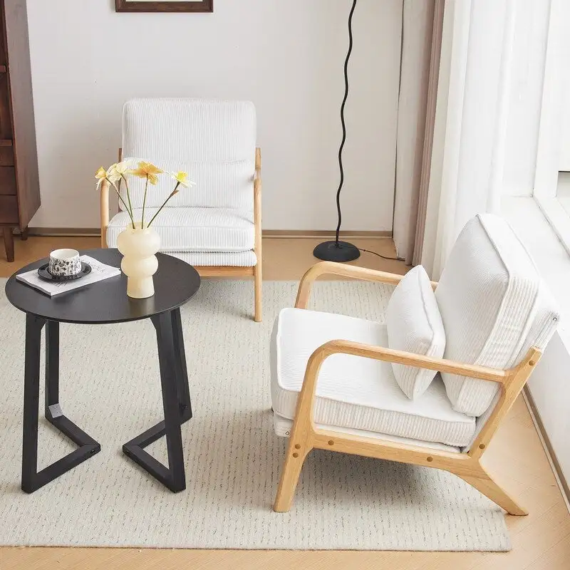 2-pc Upholstered Linen Blend Accent Chair