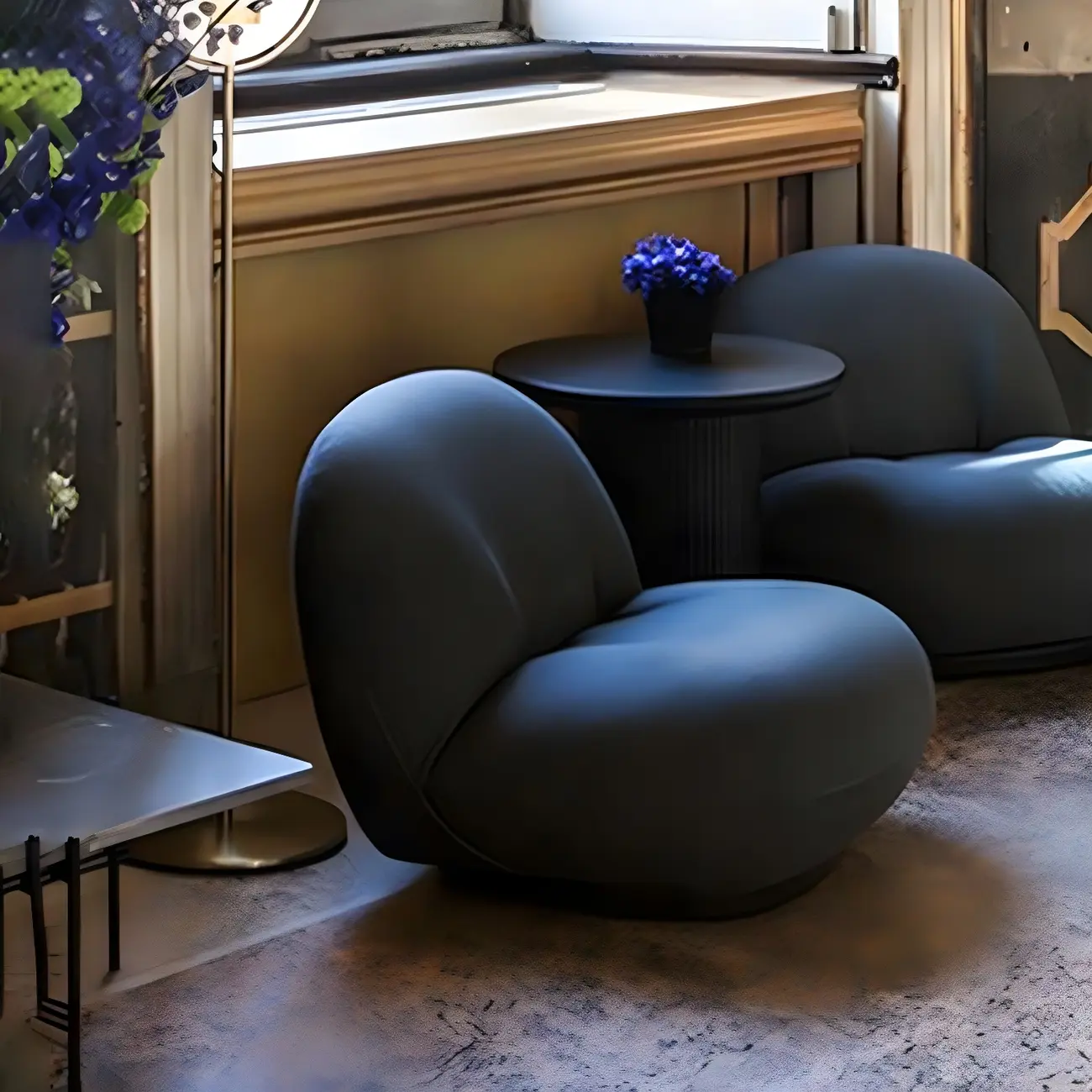 Modern Wool Fabric Swivel Lounge Chair for Living Room