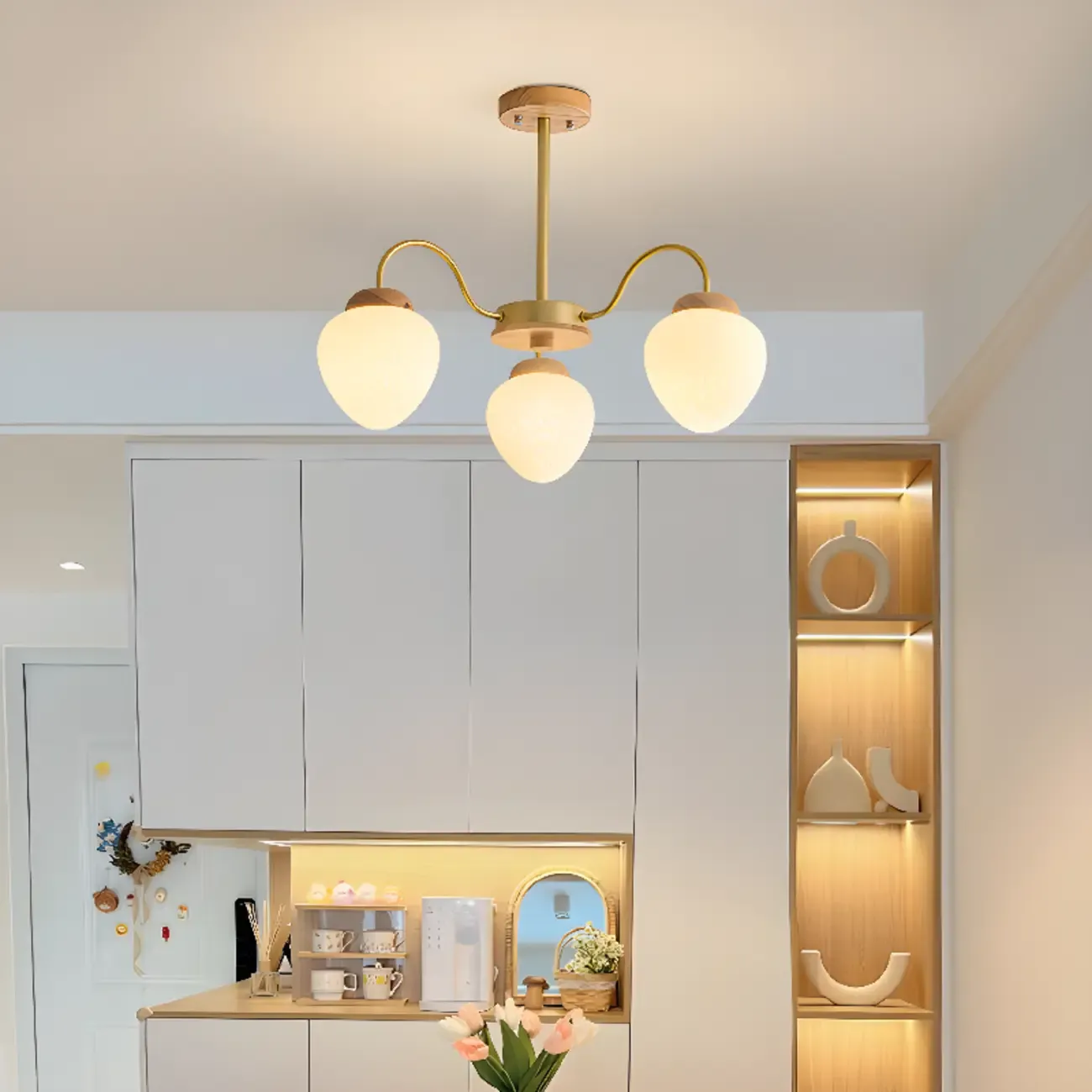 3/5/8-Light Modern Globe Ceiling Chandelier with Glass Shades