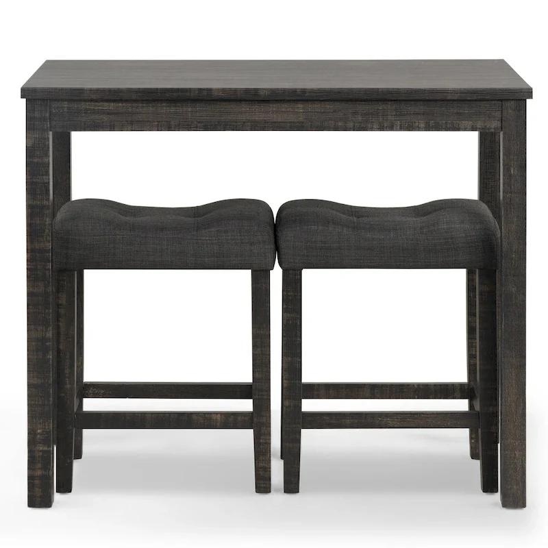 Counter Height Dining Table with Button-Tufted Upholstered Stools