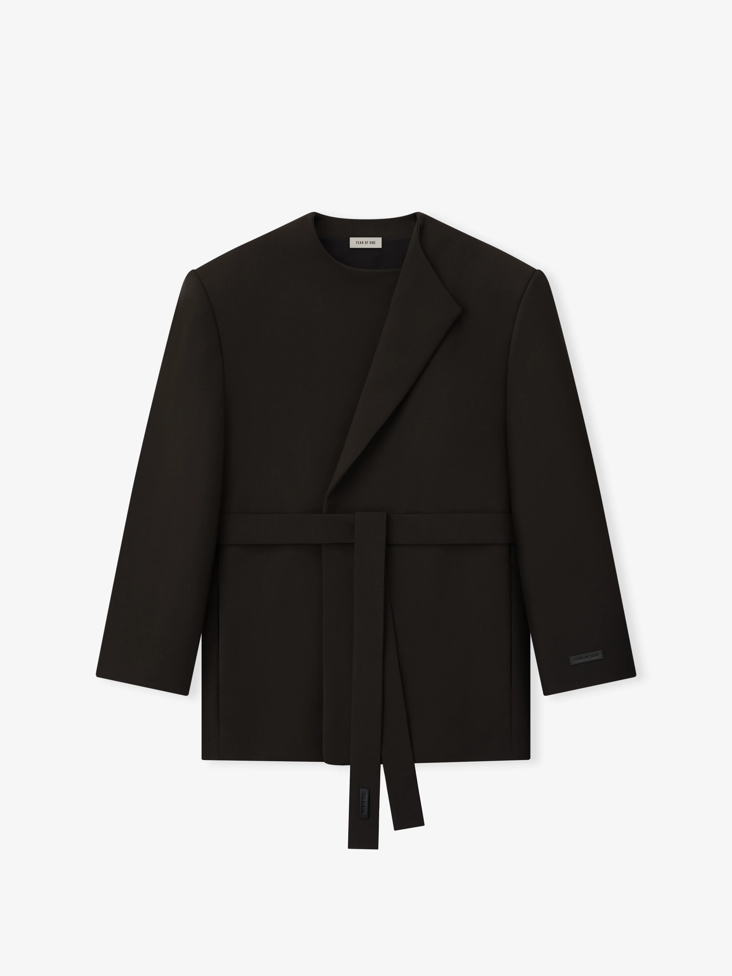Double Weave Wool Crewneck Jacket