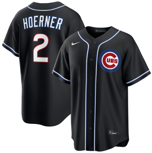Nico Hoerner Chicago Cubs Black Carbon Jersey
