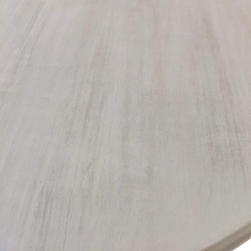 Round Pedestal Dining Table – Whitewash / Natural Driftwood