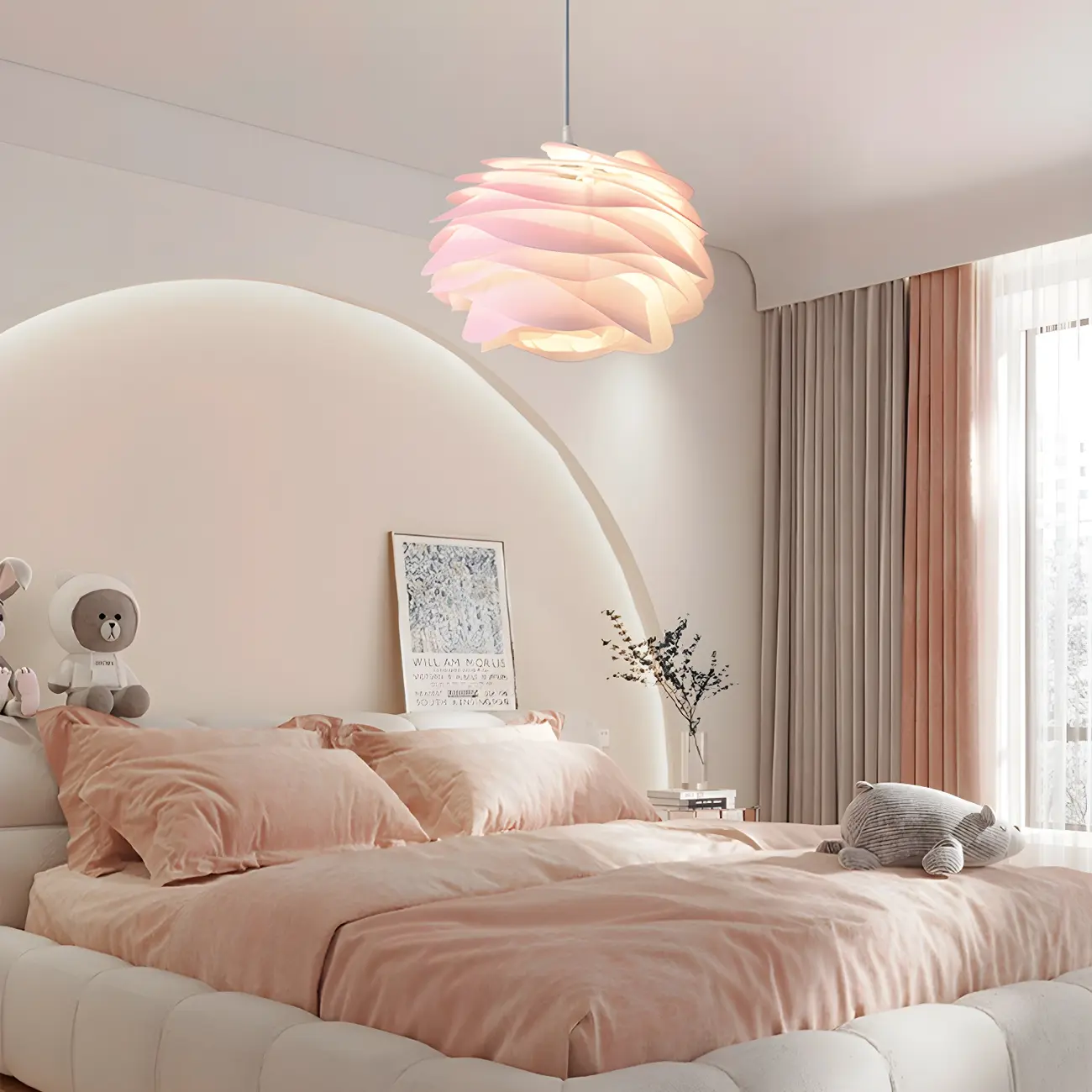 Modern Bedroom LED Pendant light with Adjustable Length