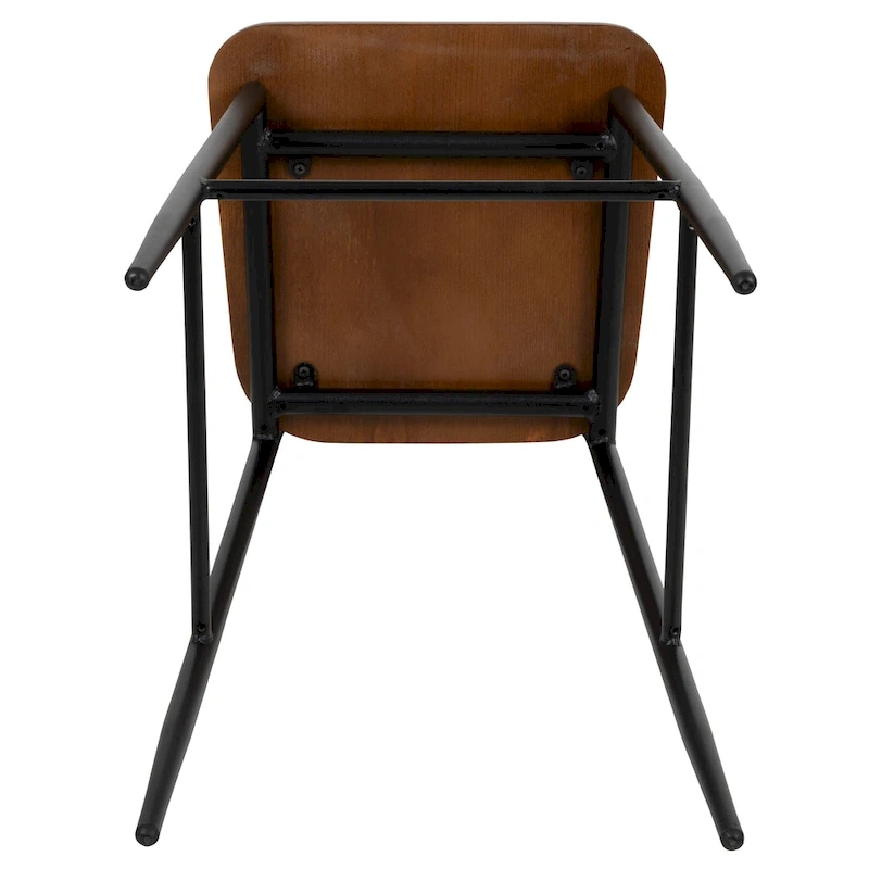 Industrial Barstool with Steel Frame and Rustic Wood Seat